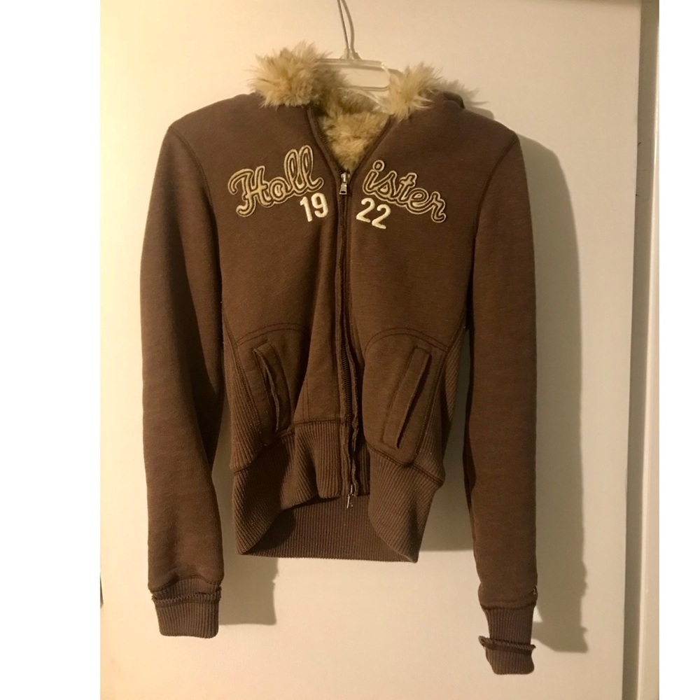 Holister Fur Lined Sweater Jacket